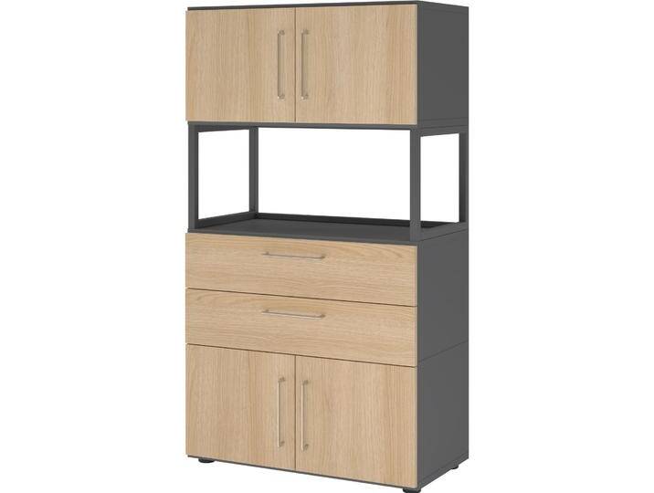 Hammerbacher, Aktenschrank, Kombischrank, 4OH, graphit/eiche Hammerbacher, Aktenschrank, Kombischrank, 4OH, graphit/eiche von Hammerbacher