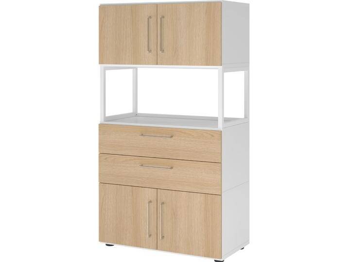 Hammerbacher, Aktenschrank, Kombischrank, 4OH, weiss/eiche Hammerbacher, Aktenschrank, Kombischrank, 4OH, weiss/eiche von Hammerbacher