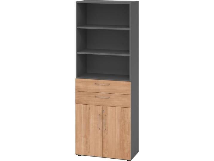 Hammerbacher, Aktenschrank, Kombischrank 6 OH 968K2 Graphit/Nussbaum Hammerbacher, Aktenschrank, Kombischrank 6 OH 968K2 Graphit/Nussbaum von Hammerbacher