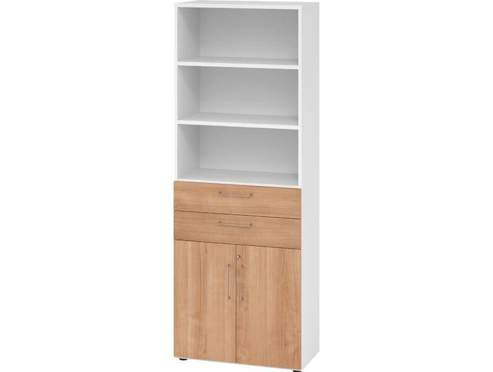 Hammerbacher, Aktenschrank, Kombischrank 6 OH 968K2 Weiss/Nussbaum Hammerbacher, Aktenschrank, Kombischrank 6 OH 968K2 Weiss/Nussbaum von Hammerbacher