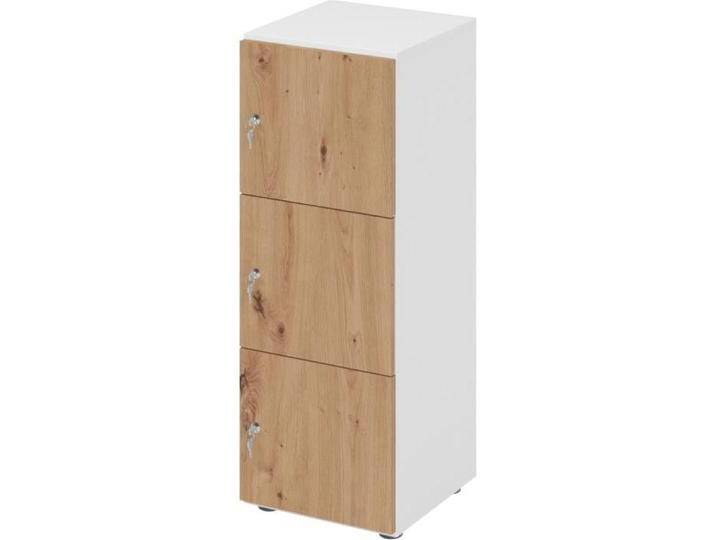Hammerbacher, Aktenschrank, Schliessfachschrank 3OH Weiss/Ast.,3xDS (40 x 42 x 110 cm) von Hammerbacher