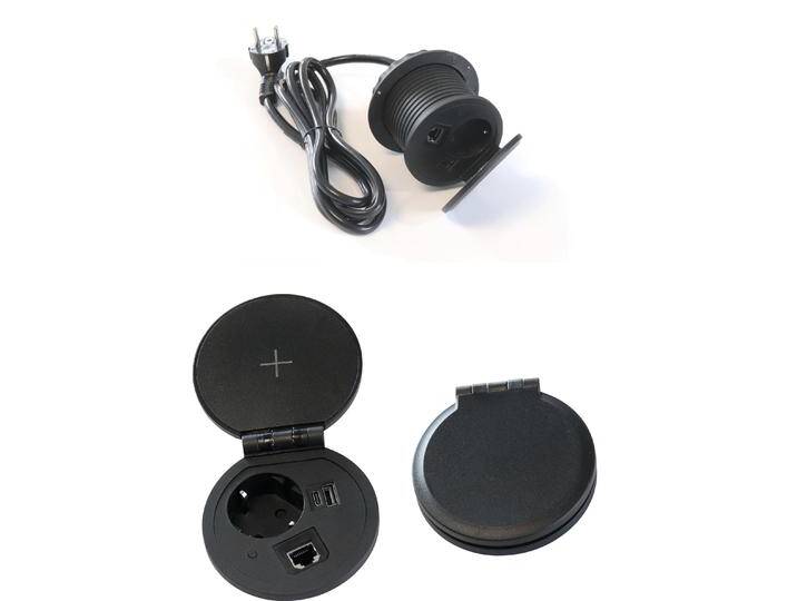 Hammerbacher, Zubehör Büromöbel, QI- / Multif.-steckdose ELQI20, o. Bohrung Hammerbacher, Zubehör Büromöbel, QI- / Multif.-steckdose ELQI20, o. Bohrung von Hammerbacher