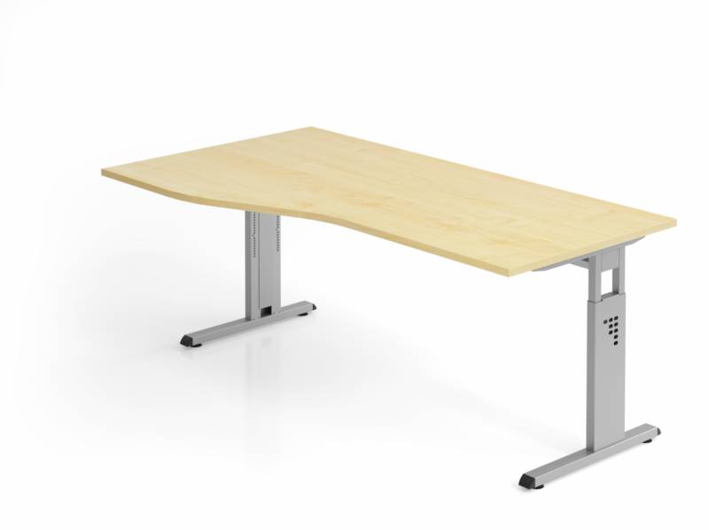 Hammerbacher O-Serie höhenverstellbarer Schreibtisch Freiform mit C-Fuß-Gestell. von Hammerbacher