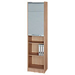 Hammerbacher Rollladenschrank Matrix Nussbaum, Silber 500 x 400 x 2.004 mm von Hammerbacher