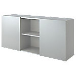 Hammerbacher Schiebetürenschrank 2FH Grau, Silber 1.600 x 420 x 748 mm V1780/5/S von Hammerbacher