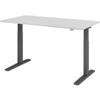 Hammerbacher Elektrisch höhenverstellbarer Schreibtisch 1-stufig, C-Fuß, BxT 1.600 x 800 mm, grau, graphit von Hammerbacher