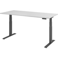 Hammerbacher Elektrisch höhenverstellbarer Schreibtisch 2-stufig, Memory-Schalter, C-Fuß, BxT 1.800 x 800 mm, grau, graphit von Hammerbacher