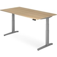 Hammerbacher Elektrisch höhenverstellbarer Schreibtisch, mit Memoryschalter, C-Fuß, BxT 1.600 x 800 mm, Eiche von Hammerbacher