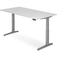 Hammerbacher Elektrisch höhenverstellbarer Schreibtisch, mit Memoryschalter, C-Fuß, BxT 1.600 x 800 mm, weiß von Hammerbacher