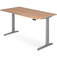Hammerbacher Elektrisch höhenverstellbarer Schreibtisch, mit Memoryschalter, C-Fuß, BxT 1.800 x 800 mm, Nussbaum von Hammerbacher