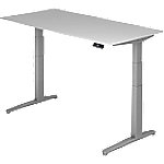 Hammerbacher Sitz-Stehschreibtisch XBHM Grau, Silber 1.600 x 800 x 720 mm von Hammerbacher