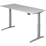 Hammerbacher Sitz-Stehschreibtisch XBHM Grau, Silber 1.800 x 800 x 720 mm mit Aufbauservice von Hammerbacher