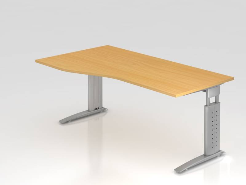 Hammerbacher U-Serie höhenverstellbarer Schreibtisch Freiform mit C-Fuß Gestell. von Hammerbacher