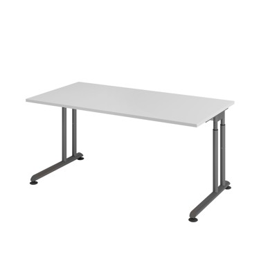 Schreibtisch C-Fuß 1600 x 800mm Grau von Hammerbacher