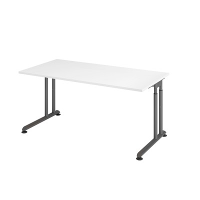 Schreibtisch C-Fuß 1600 x 800mm Weiß von Hammerbacher