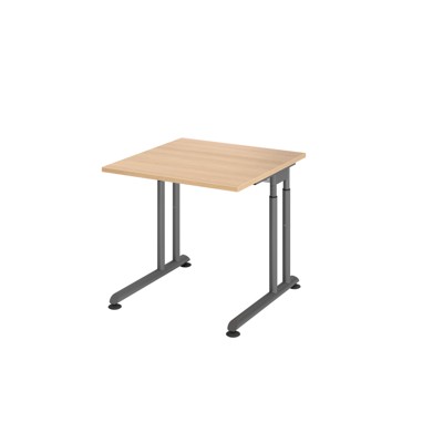 Schreibtisch C-Fuß 800 x 800mm Eiche von Hammerbacher