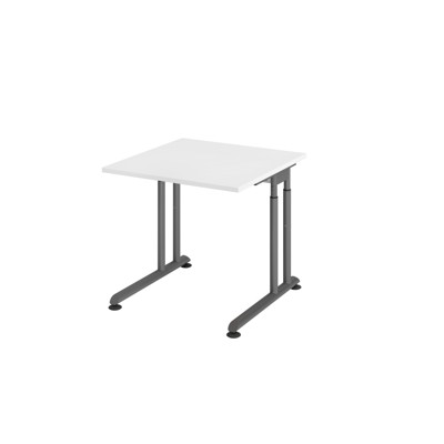 Schreibtisch C-Fuß 800 x 800mm Weiß von Hammerbacher