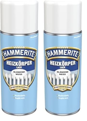 Hammerite HEIZKÖRPER-LACK GLÄNZEND WEIß 0,400L (Packung mit 2) von Hammerite