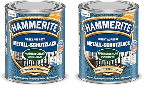 Hammerite MSL HAMMERSCHLAG DUNKELGRUEN 2,5L Metallschutzlack (2er Pack) von Hammerite