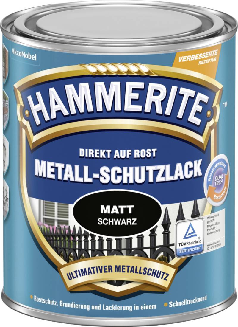 Hammerite Metall-Schutzlack 750 ml schwarz matt Hammerite Metall-Schutzlack 750 ml schwarz matt von Hammerite