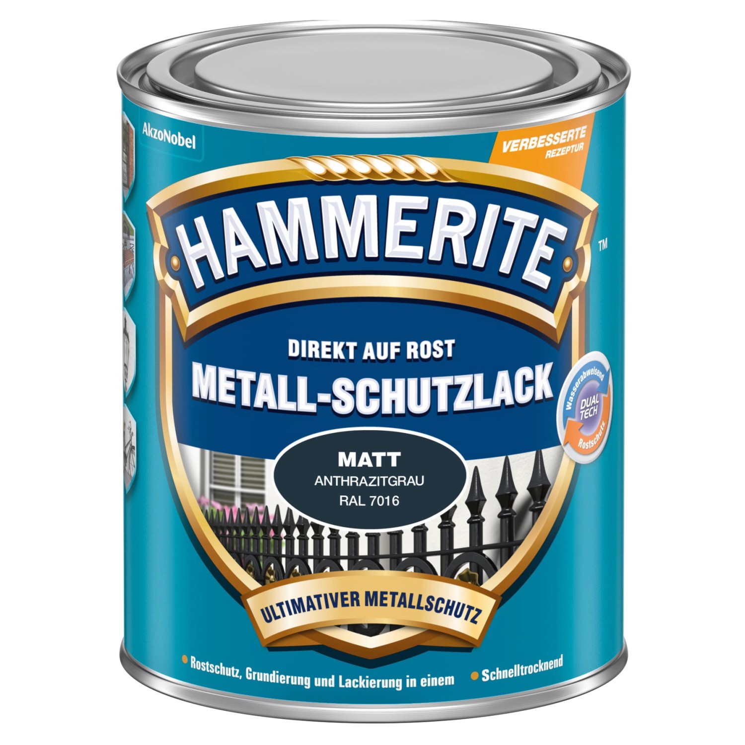 Hammerite Metall-Schutzlack Anthrazit matt 750 ml von Hammerite