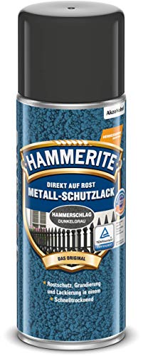 Hammerite Metall-Schutzlack HAMMERSCHLAG DUNKELGRAU 400ml Spray Metallschutzlack von Hammerite
