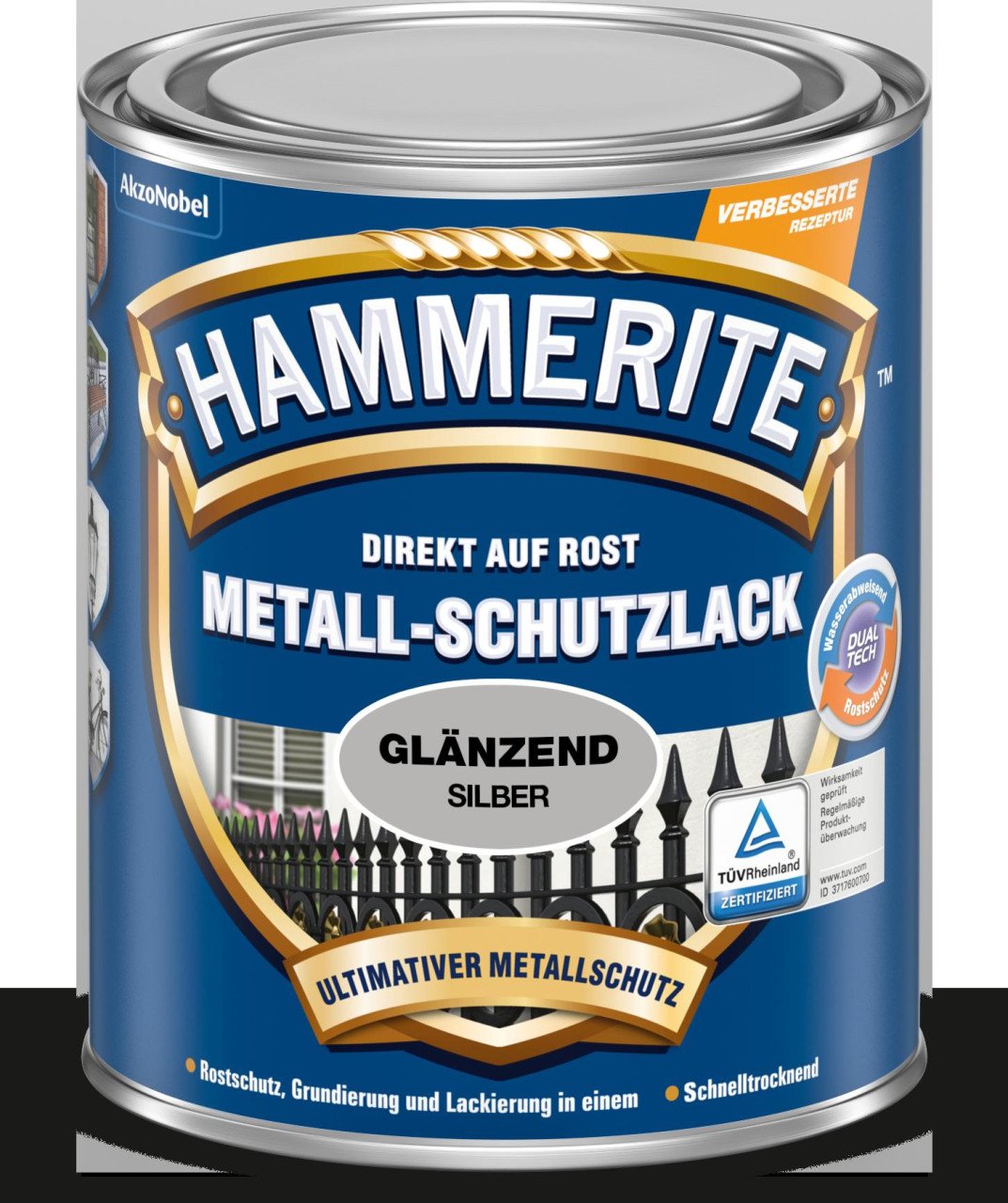 Hammerite Metall-Schutzlack Hammerschlag 750 ml silber glänzend Hammerite Metall-Schutzlack Hammerschlag 750 ml silber glänzend von Hammerite