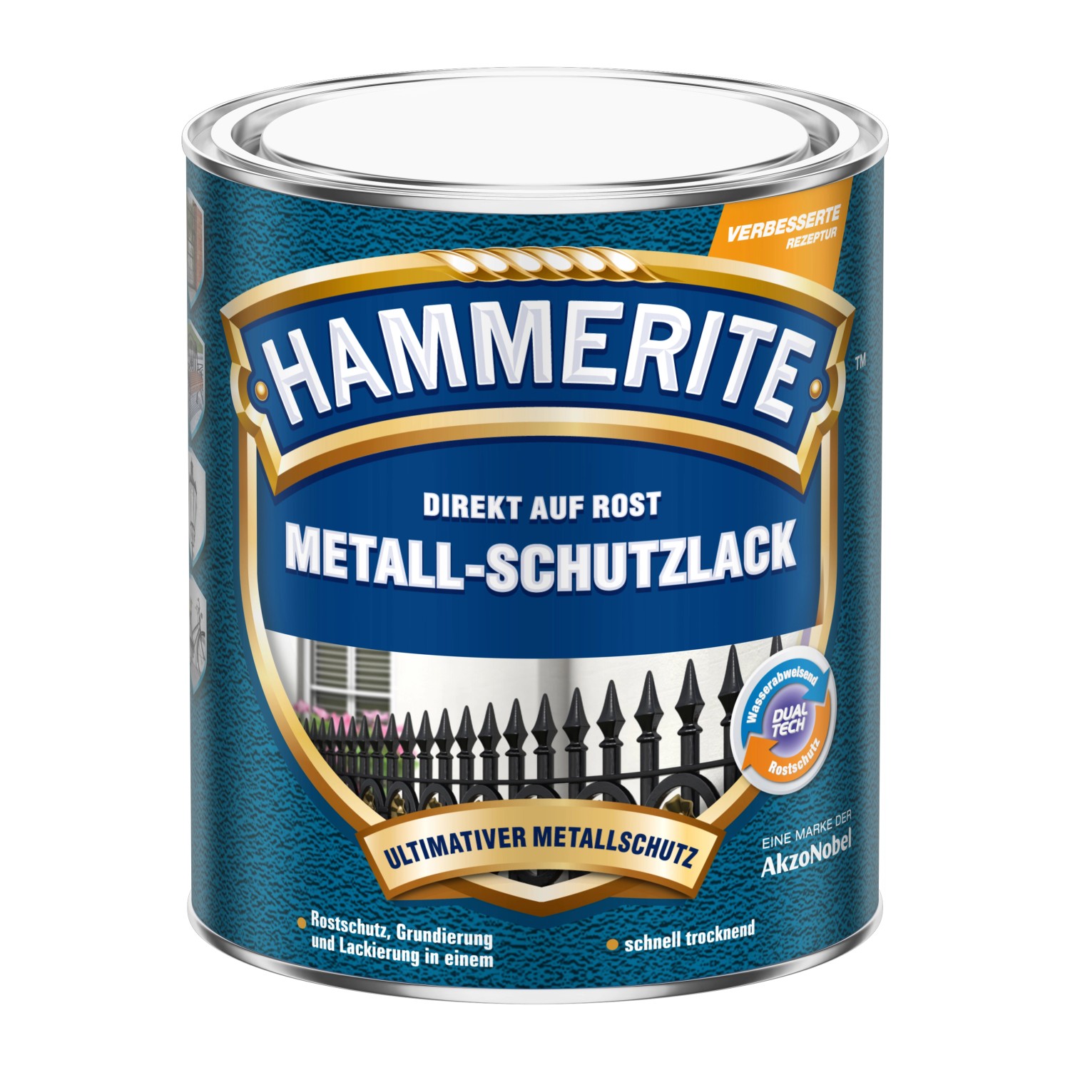 Hammerite Metall-Schutzlack Metallblau Hammerschlag 250 ml von Hammerite