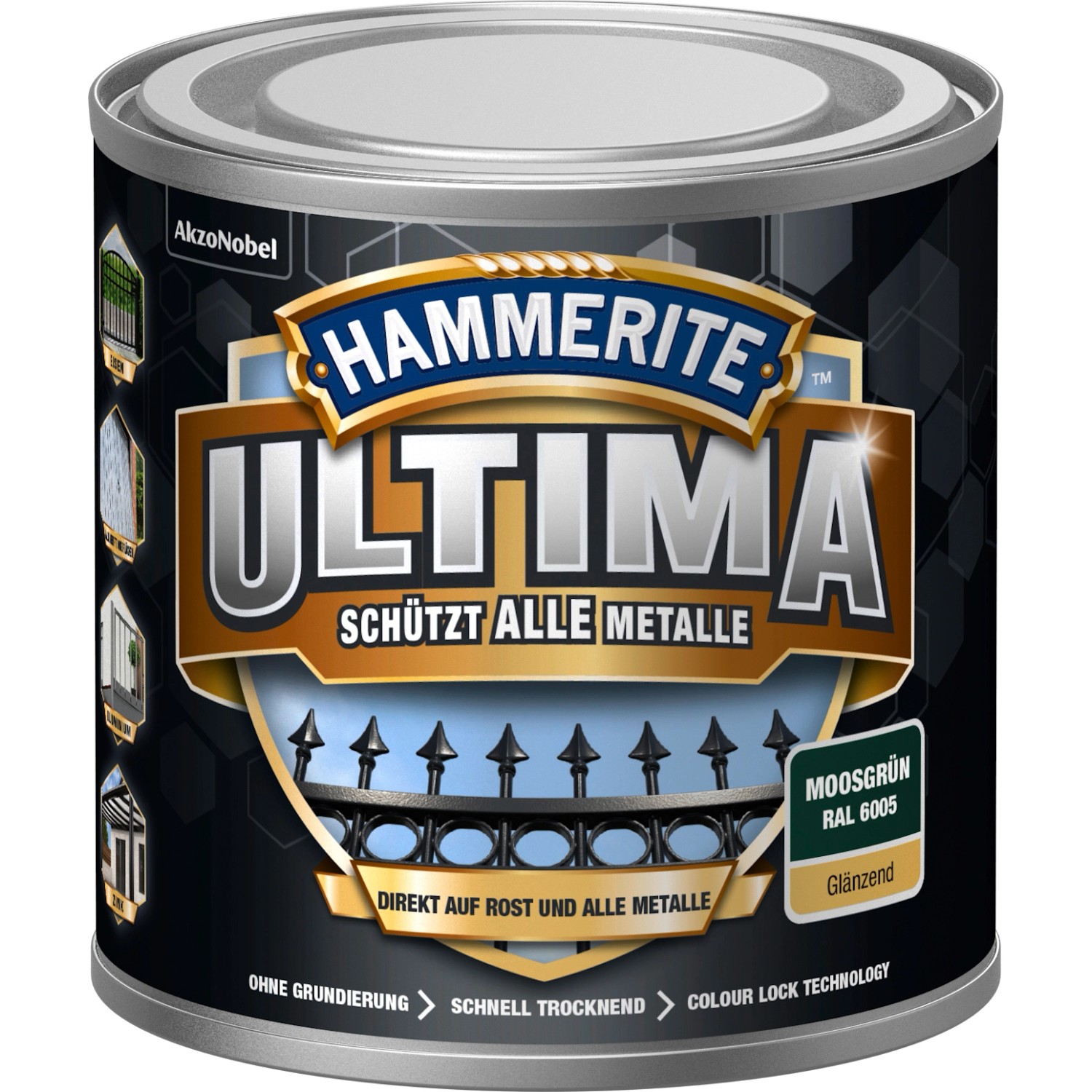 Hammerite Ultima Premium Metall-Schutzlack glänzend Moosgrün 250 ml von Hammerite