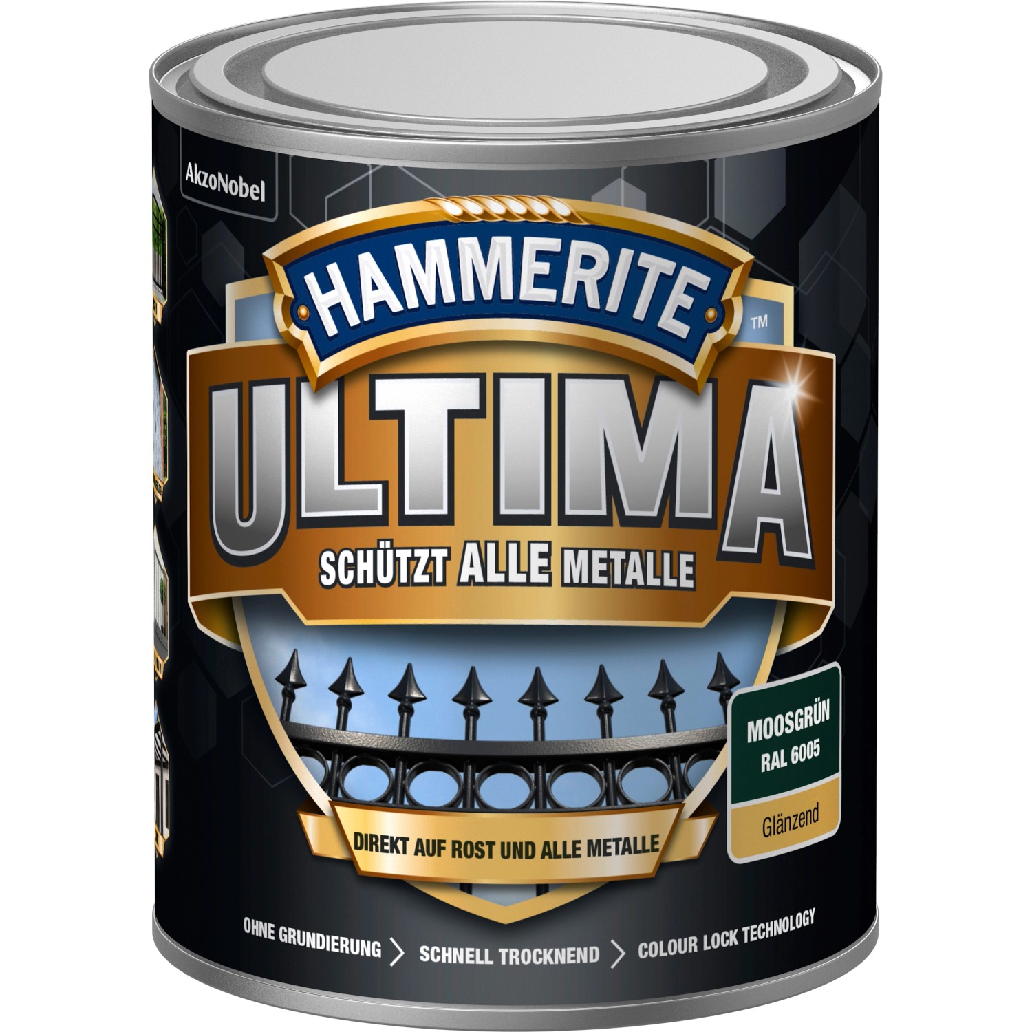 Hammerite Ultima Premium Metall-Schutzlack glänzend Moosgrün 750 ml von Hammerite