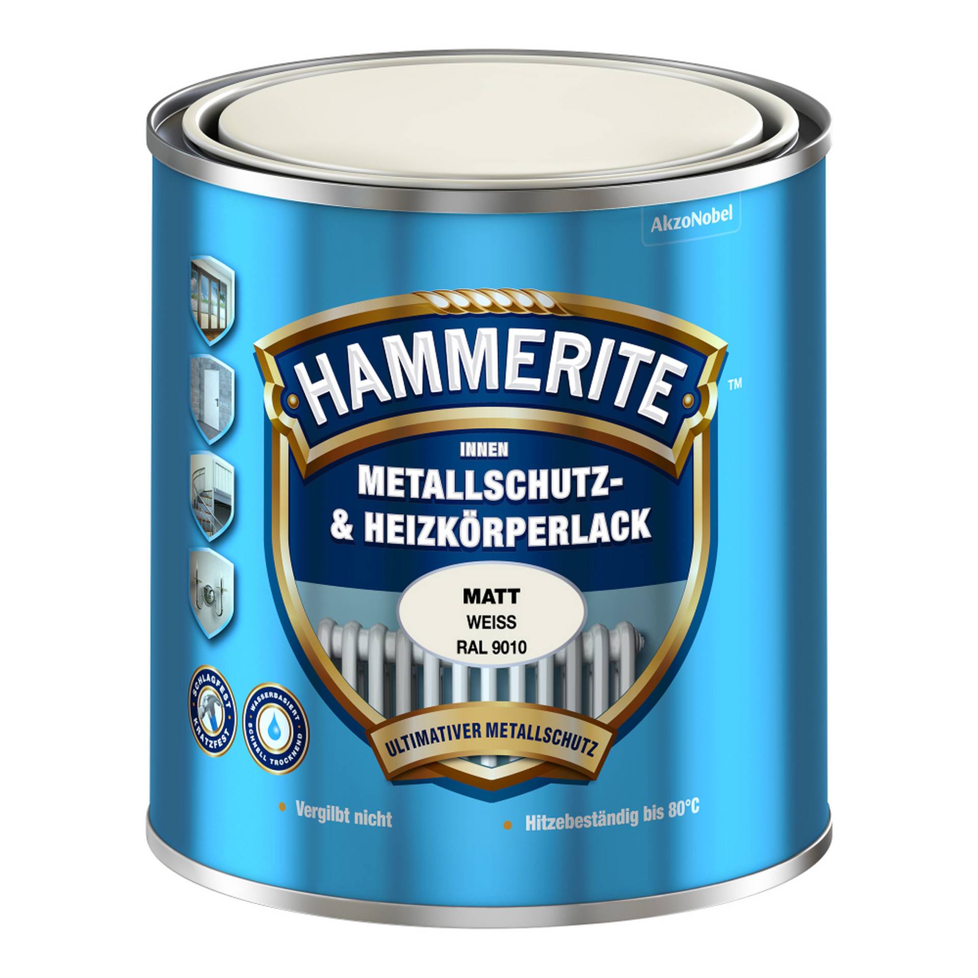 Hammerite Metallschutz- und Heizkörperlack 'RAL 9010' reinweiß matt 500 ml von Hammerite