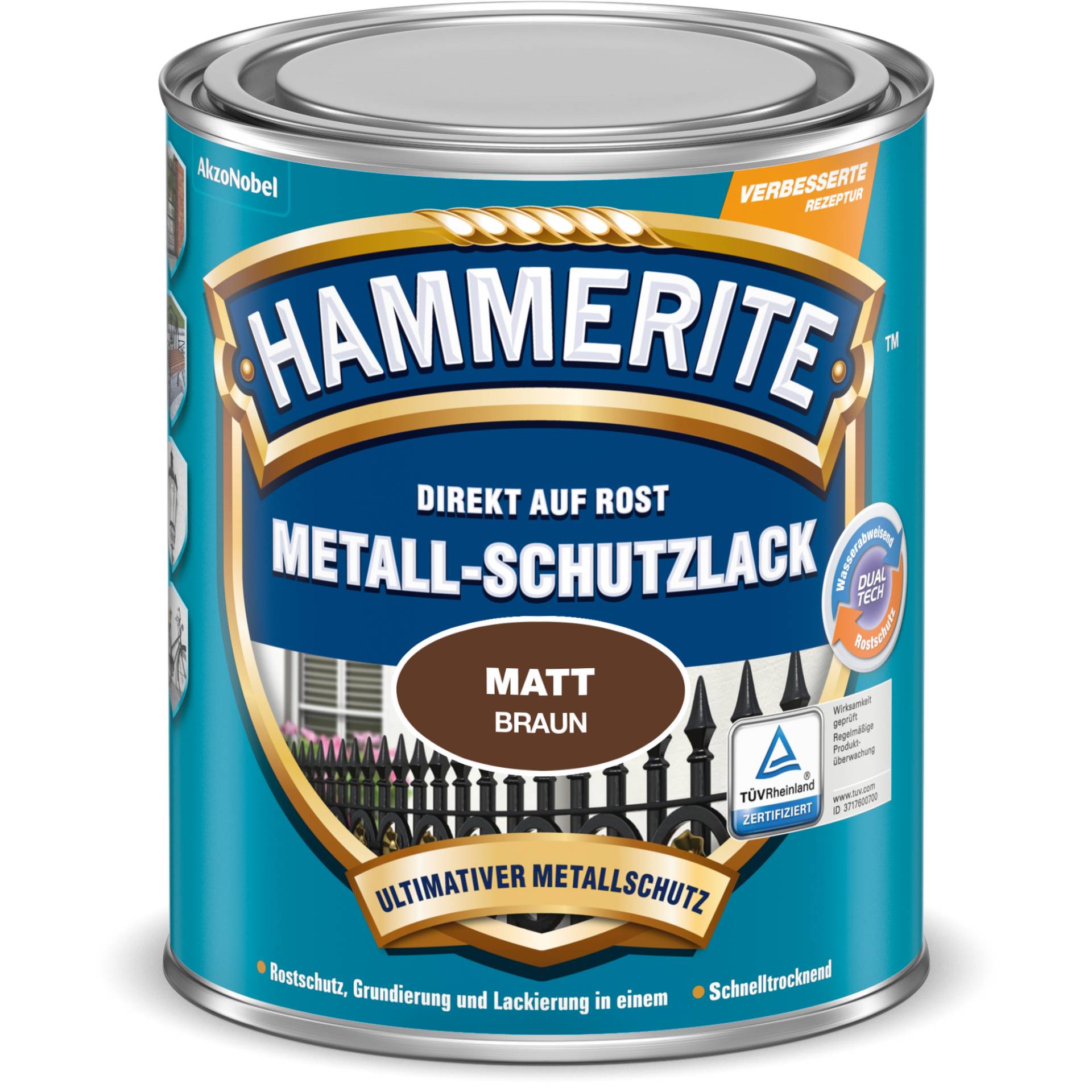 Hammerite Metallschutzlack 'Direkt auf Rost' braun matt 750 ml von Hammerite