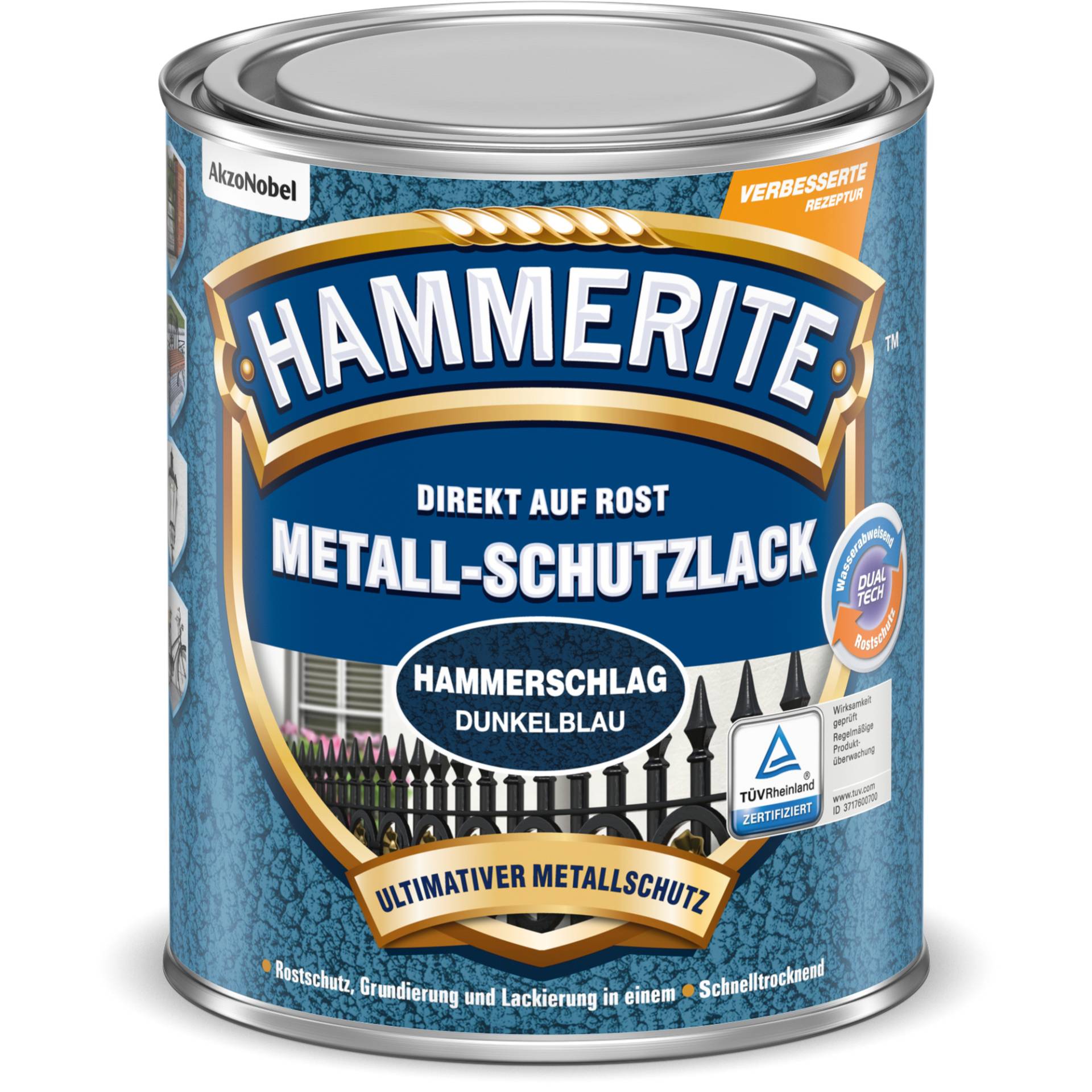 Hammerite Metallschutzlack Hammerschlag-Effekt dunkelblau 750 ml von Hammerite
