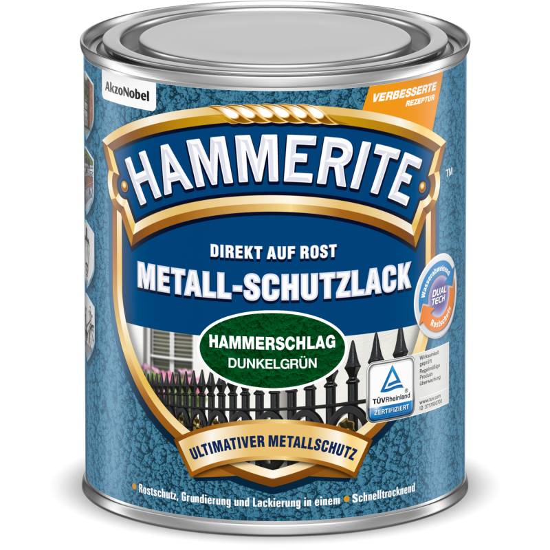 Hammerite Metallschutzlack Hammerschlag-Effekt dunkelgrün 2,5 l von Hammerite