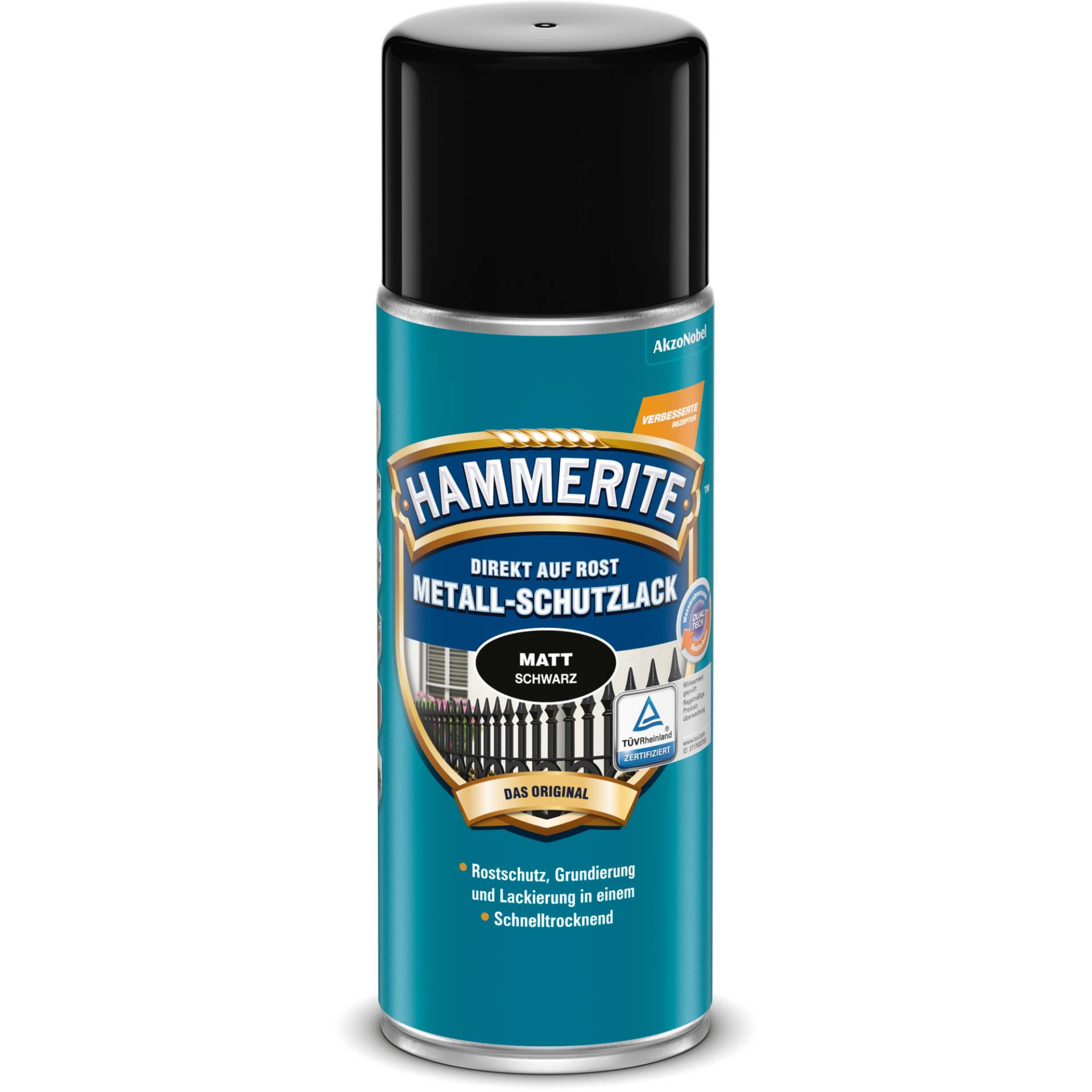 Hammerite Metallschutzlack-Spray schwarz matt 400 ml von Hammerite