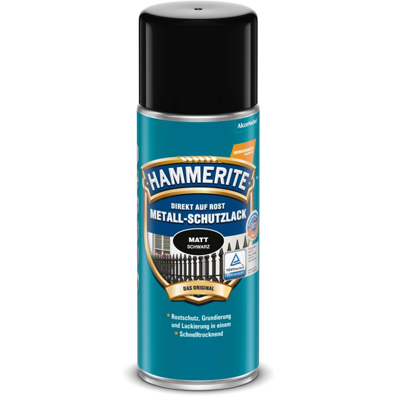 Hammerite Metallschutzlack-Spray schwarz matt 400 ml von Hammerite