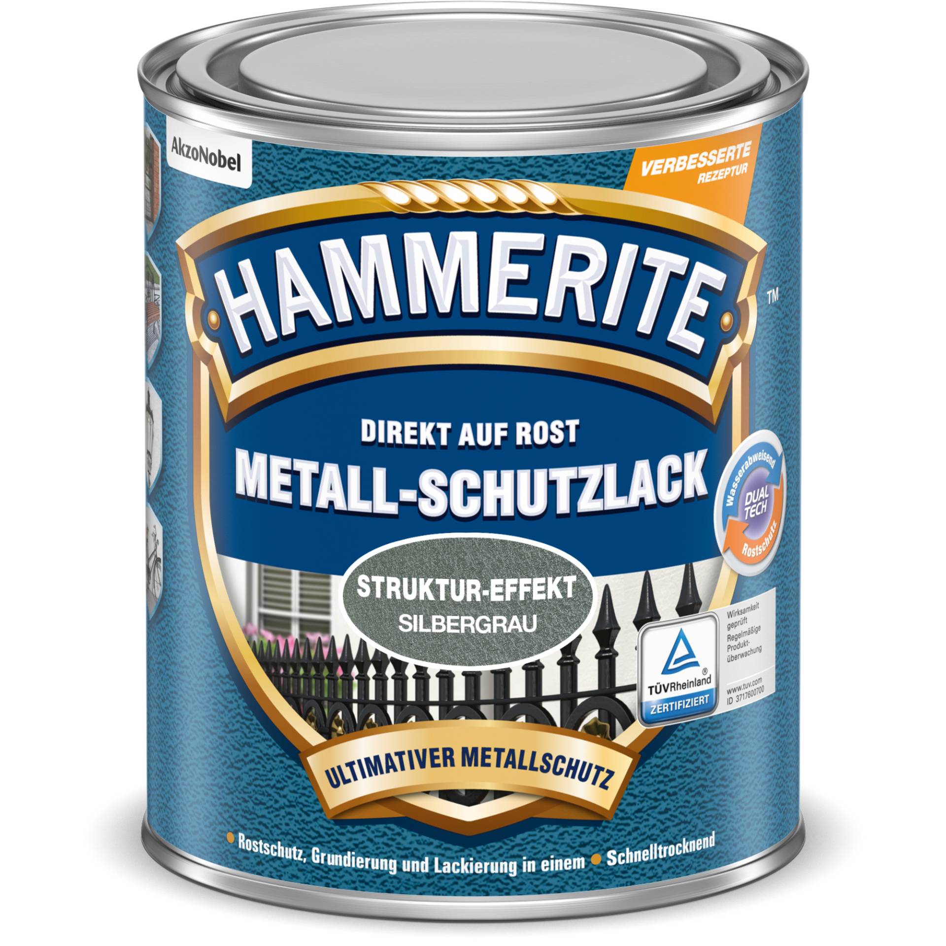 Hammerite Metallschutzlack Struktur-Effekt silbergrau 750 ml von Hammerite