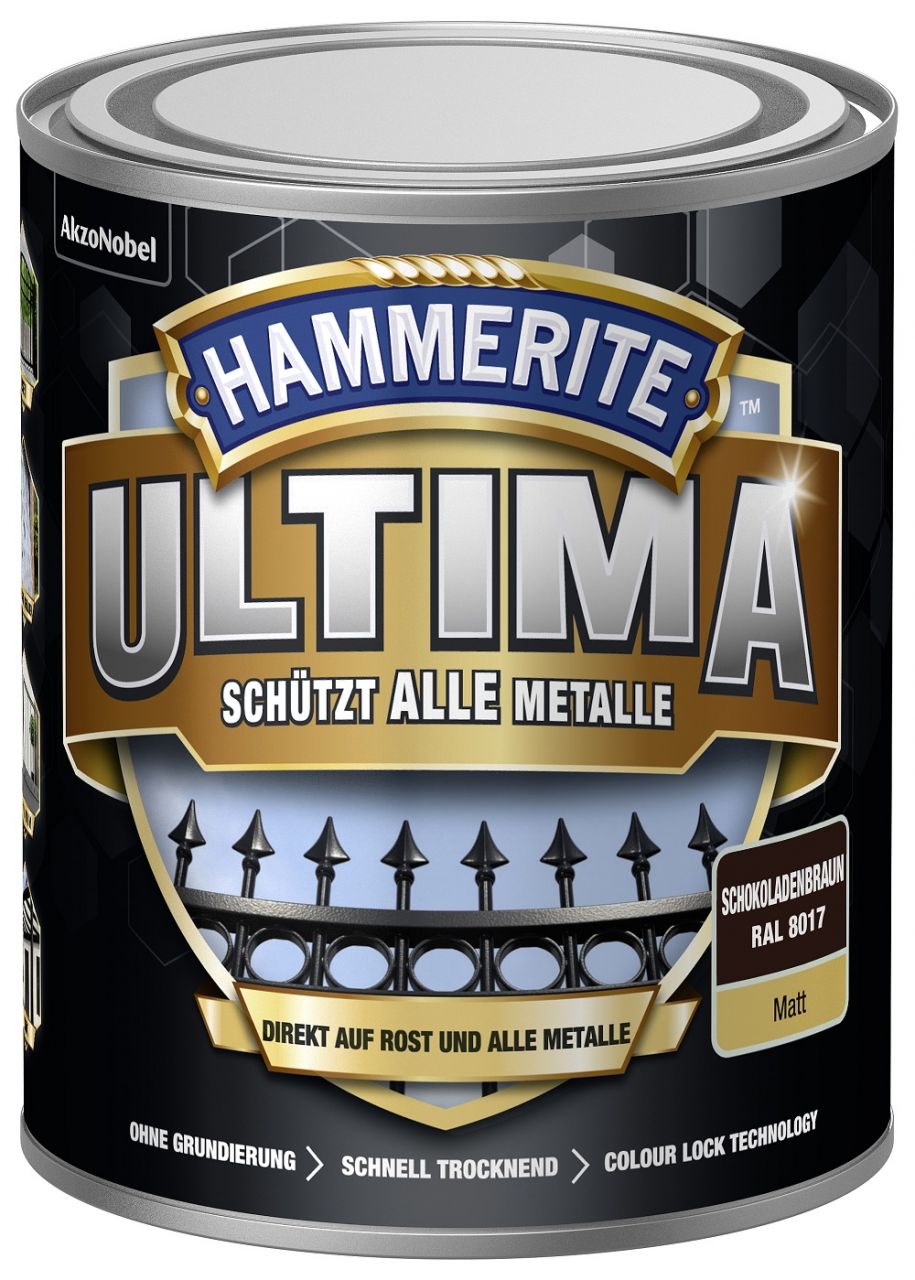 Hammerite Metallschutzlack ULTIMA matt schokoladenbraun RAL 8017 750 ml von Hammerite