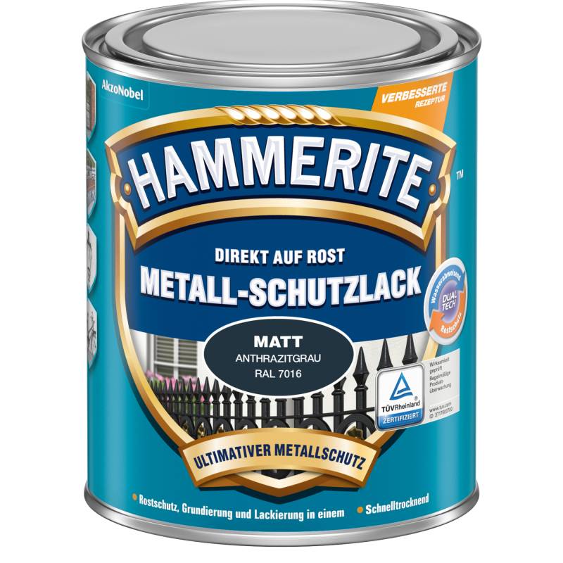 Hammerite Metallschutzlack anthrazitgrau matt 250 ml von Hammerite