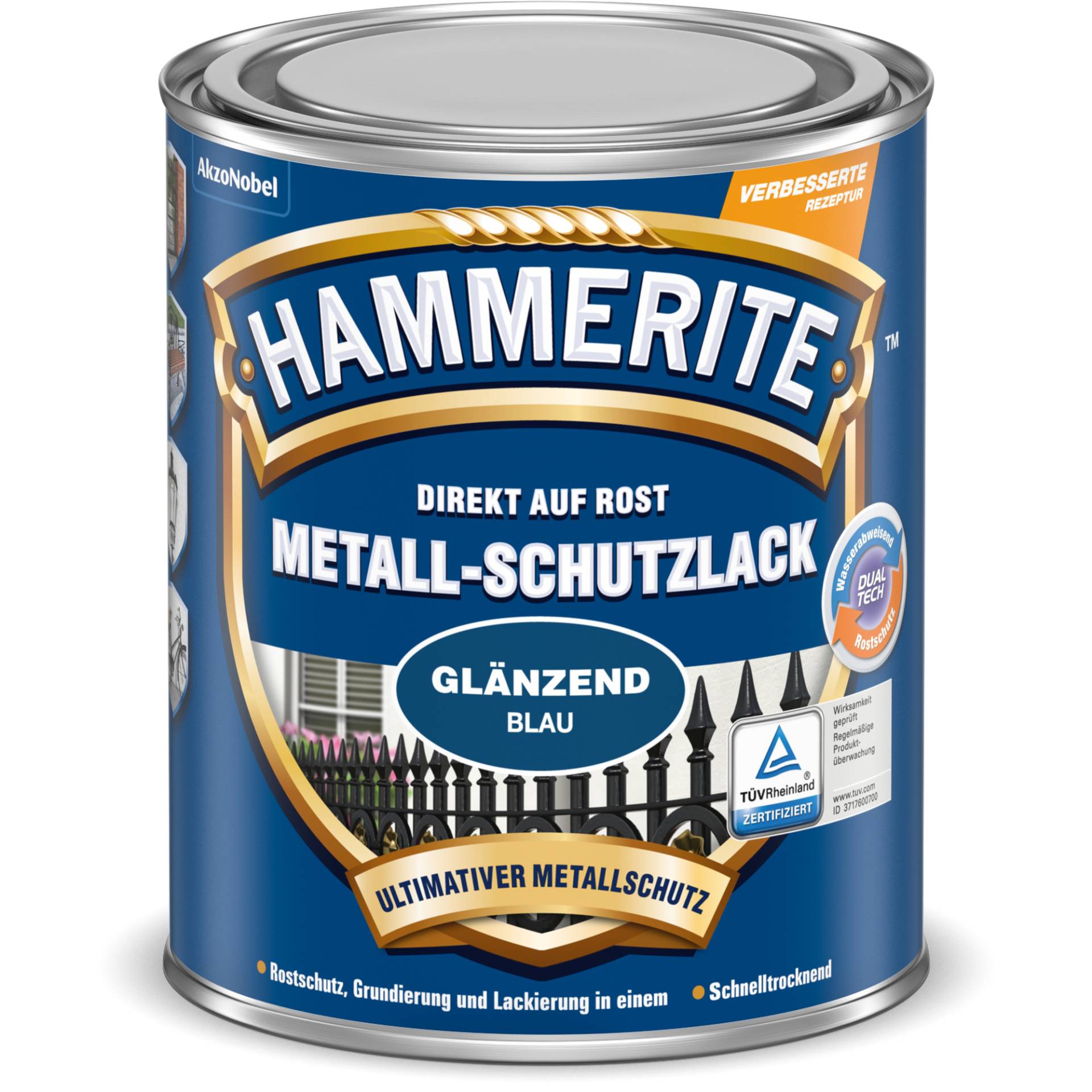 Hammerite Metallschutzlack blau glänzend 250 ml von Hammerite