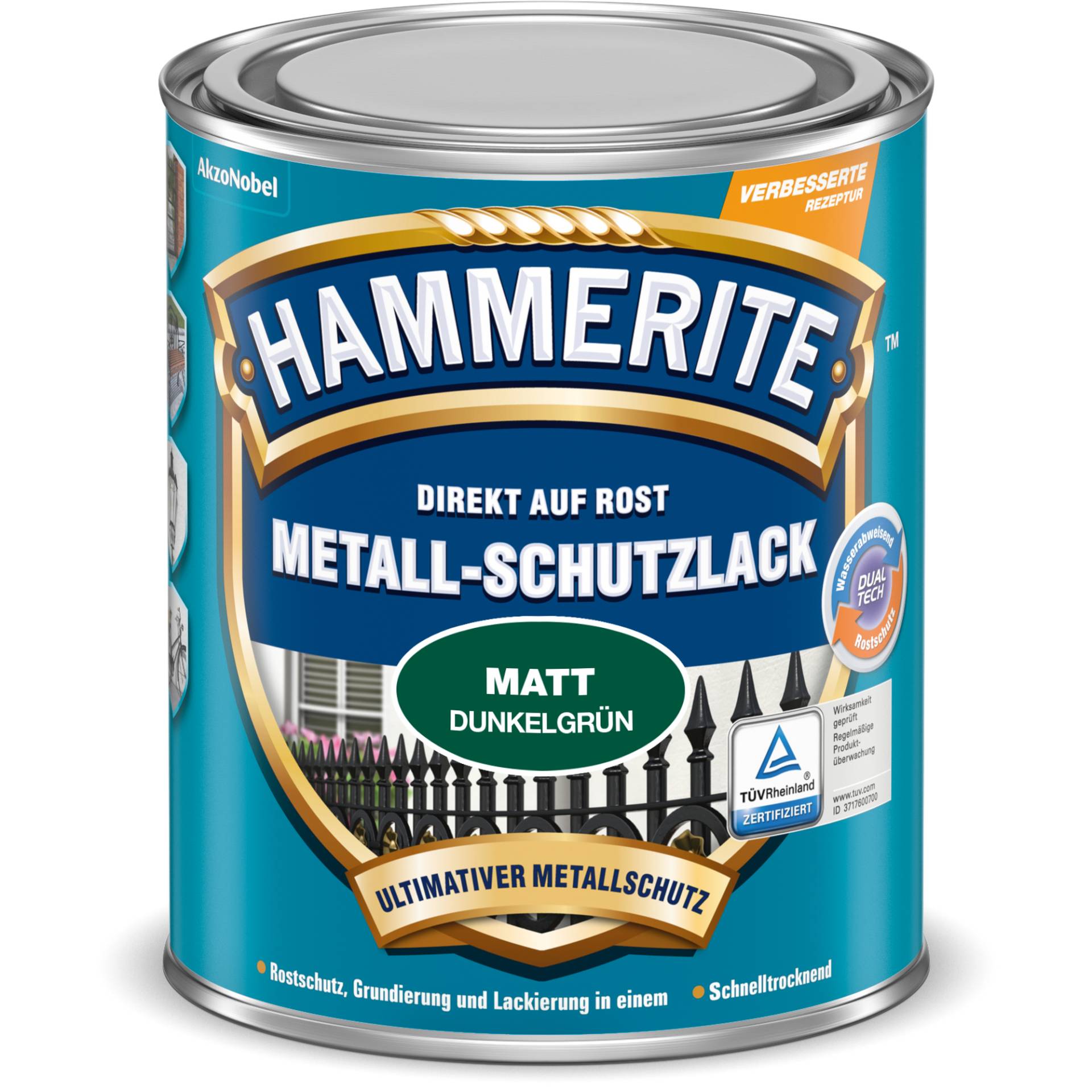 Hammerite Metallschutzlack dunkelgrün matt 250 ml von Hammerite