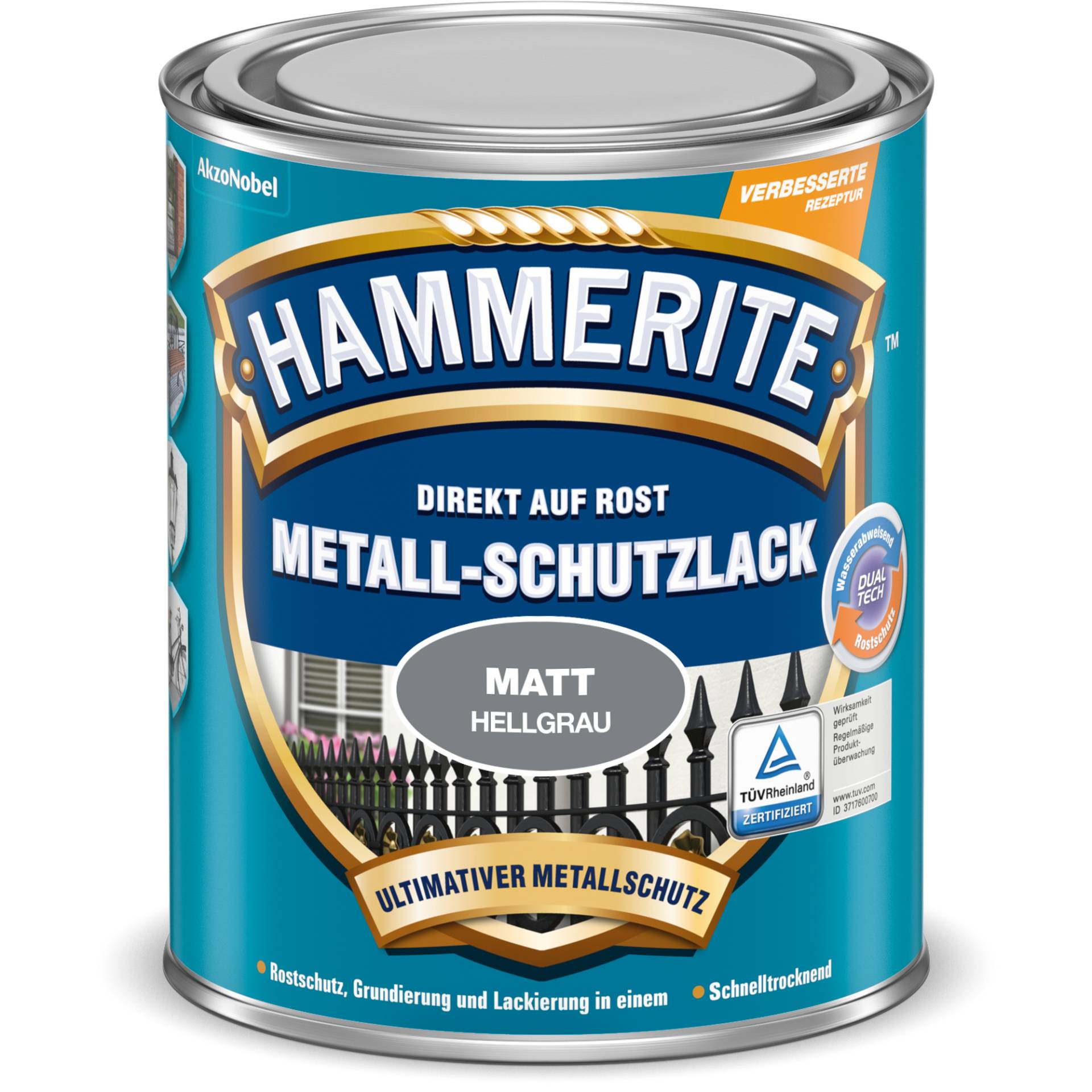 Hammerite Metallschutzlack hellgrau matt 250 ml von Hammerite