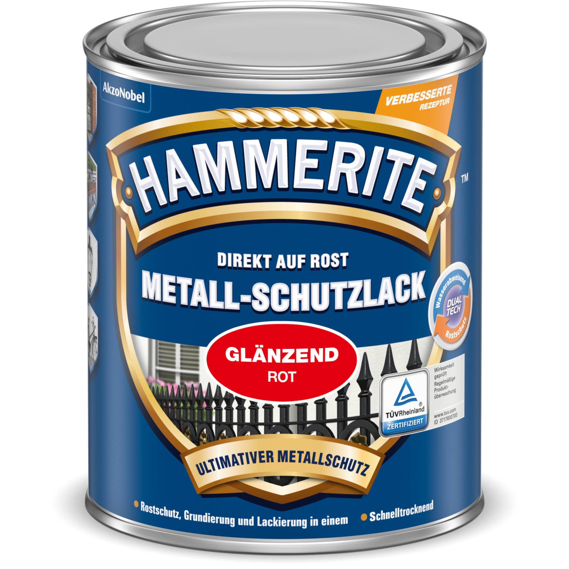 Hammerite Metallschutzlack rot glänzend 250 ml von Hammerite
