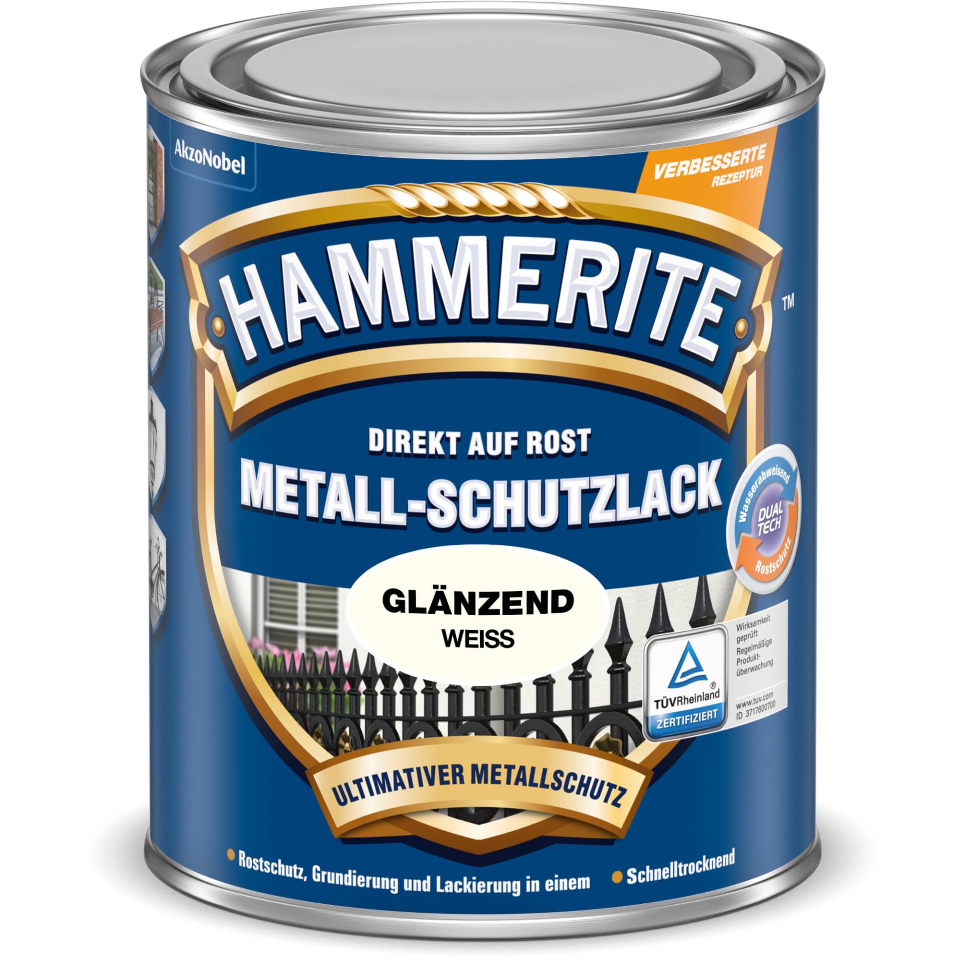 Hammerite Metallschutzlack weiß glänzend 250 ml von Hammerite
