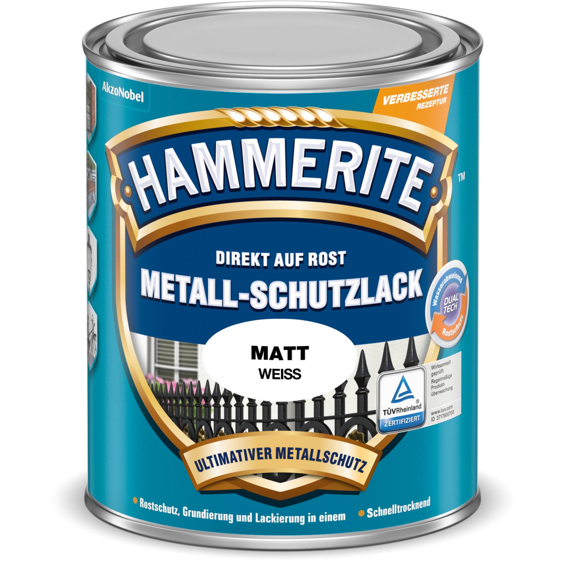 Hammerite Metallschutzlack weiß matt 750 ml von Hammerite