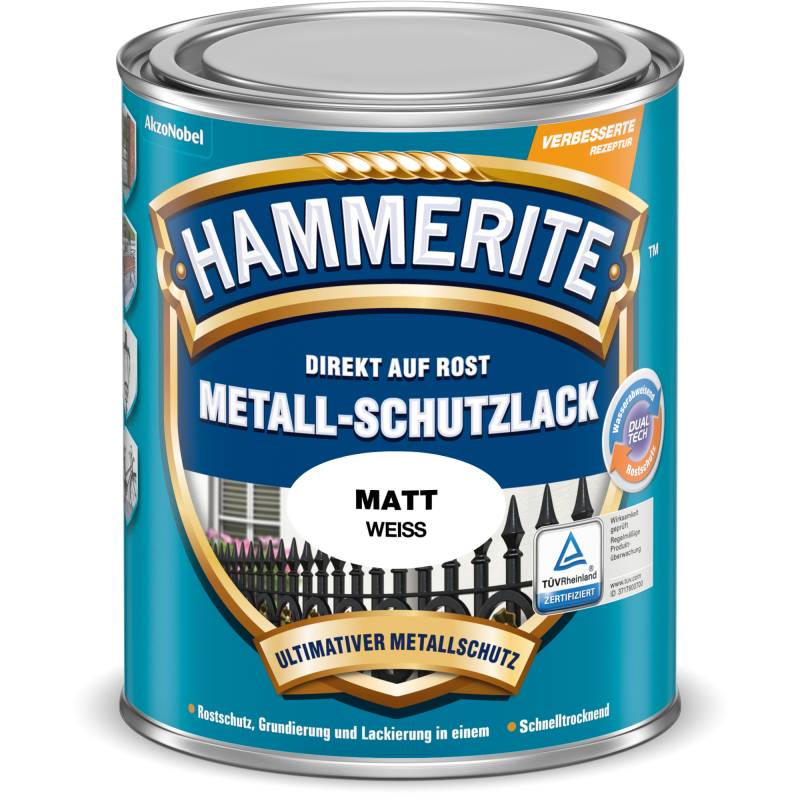 Hammerite Metallschutzlack weiß matt 750 ml von Hammerite