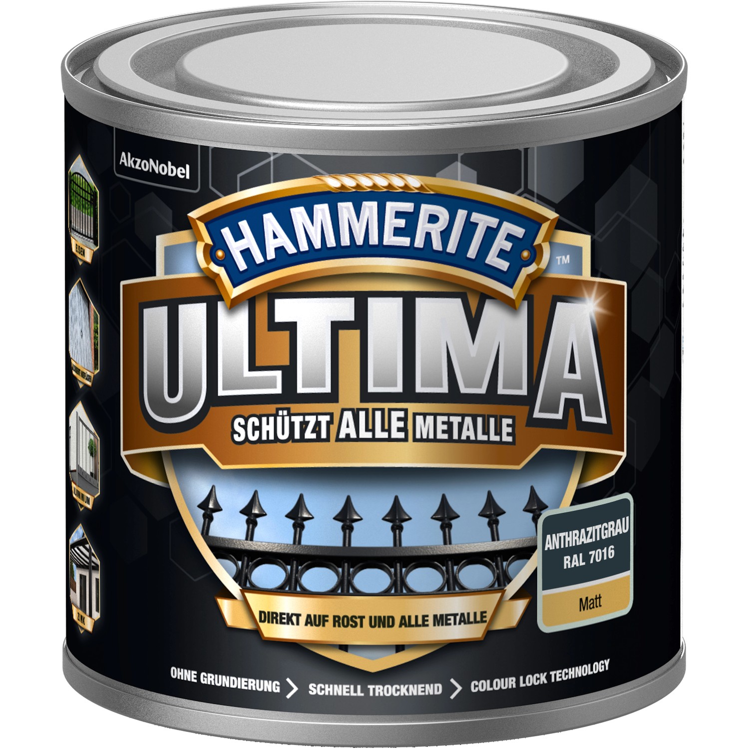 Hammerite Ultima Premium Metall-Schutzlack matt Anthrazitgrau 250 ml von Hammerite