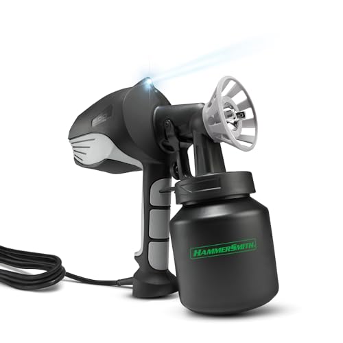 Hammersmith PaintBlast - professionelles Farbergebnis auf Knopfdruck - Farbsprühsystem mit 800ml Behälter - sparsame Lackierpistole mit LED Licht - Innen & Außenbereich - 3 Sprühmuster - 2m Kabel von Hammersmith