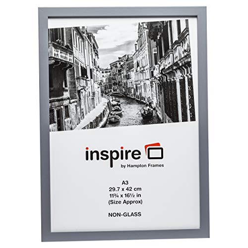 Bilderrahmen aus Plexiglas, A3, 30 x 42 cm, Grau von Hampton Frames