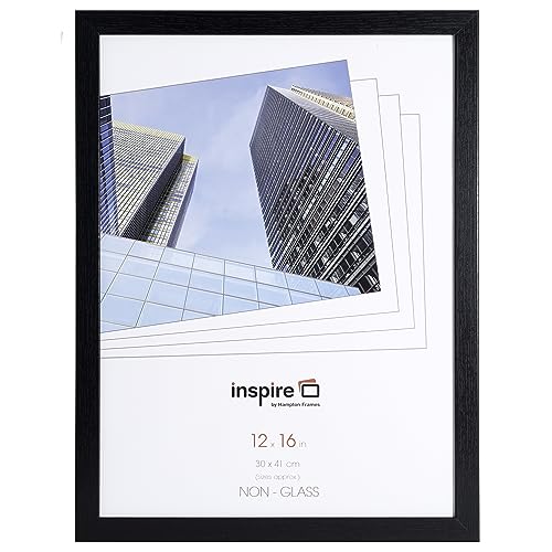 Hampton Frames Oxford OXF1216NGX Bilderrahmen, Plexiglas (kein Glas), 30 x 40 cm, Schwarz von Hampton Frames